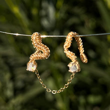 Load image into Gallery viewer, Vipera Pierceless Nose Cuff Chain Duo in Rainbow Moonstone 𓆙 Ready to Ship 𓆙