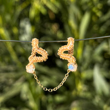 Load image into Gallery viewer, Vipera Pierceless Nose Cuff Chain Duo in Rainbow Moonstone 𓆙 Ready to Ship 𓆙