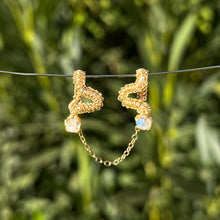 Load image into Gallery viewer, Vipera Pierceless Nose Cuff Chain Duo in Rainbow Moonstone 𓆙 Ready to Ship 𓆙