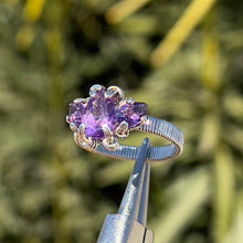 Load image into Gallery viewer, The Orna Trio Ring in Amethyst ✵ sz. 7.5 Ready to Ship ✵
