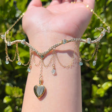 Load image into Gallery viewer, Astraea Lovers Locket in Blue Apatite 14KGF ✵