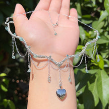 Load image into Gallery viewer, Astraea Lovers Locket in Blue Apatite .925 Sterling Silver ✵