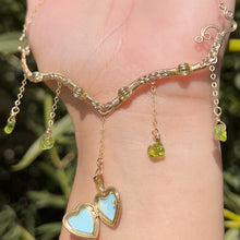 Load image into Gallery viewer, Astraea Lovers Locket Peridot 14KGF or .925 Sterling Silver ✵