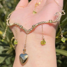 Load image into Gallery viewer, Astraea Lovers Locket Peridot 14KGF or .925 Sterling Silver ✵