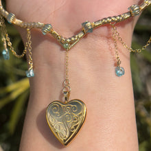 Load image into Gallery viewer, Astraea Lovers Locket Blue Apatite 14KGF ✵