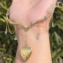 Load image into Gallery viewer, Astraea Lovers Locket Blue Apatite 14KGF ✵