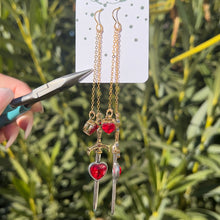 Load image into Gallery viewer, Sword Through My Heart Dangly Earrings ♡ Ready to Ship ♡
