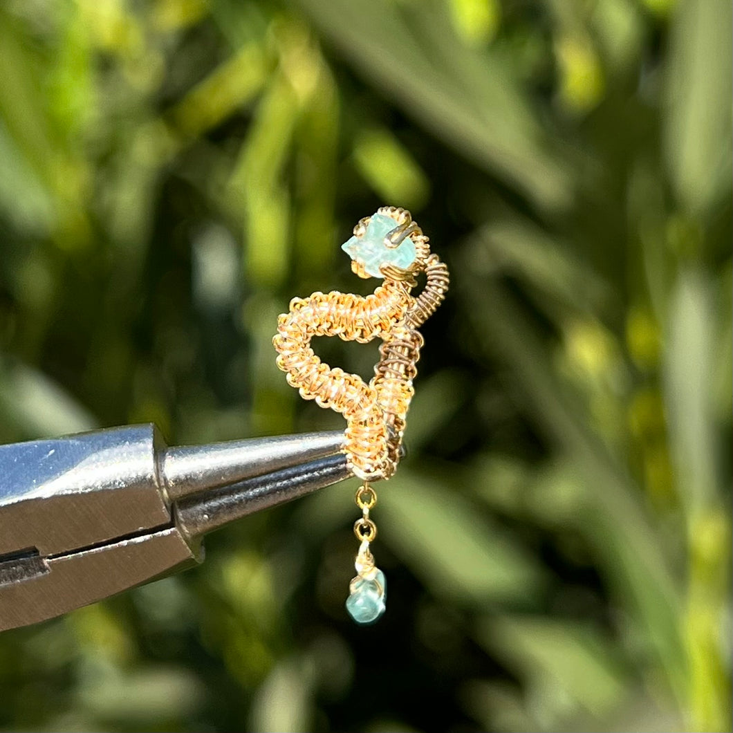 Dangly Vipera Pierceless Nose Cuff in Blue Apatite 𓆙 Ready to Ship 𓆙