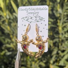 Load image into Gallery viewer, Cupid Cherub Earrings in Garnet ♡ Ready to Ship ♡
