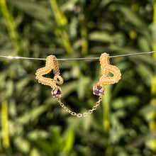 Load image into Gallery viewer, Vipera Pierceless Nose Cuff Chain Duo in Purple Amethyst 𓆙 Ready to Ship 𓆙
