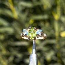 Load image into Gallery viewer, The Orna Trio Ring ✵ Aquamarine Side Stones✵
