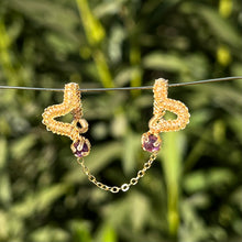 Load image into Gallery viewer, Vipera Pierceless Nose Cuff Chain Duo in Purple Amethyst 𓆙 Ready to Ship 𓆙
