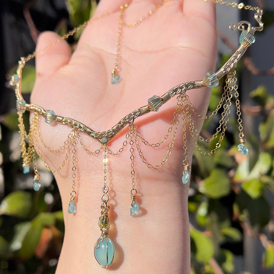 The Eternal Astraea in Blue Apatite 14K Yellow Gold ✵