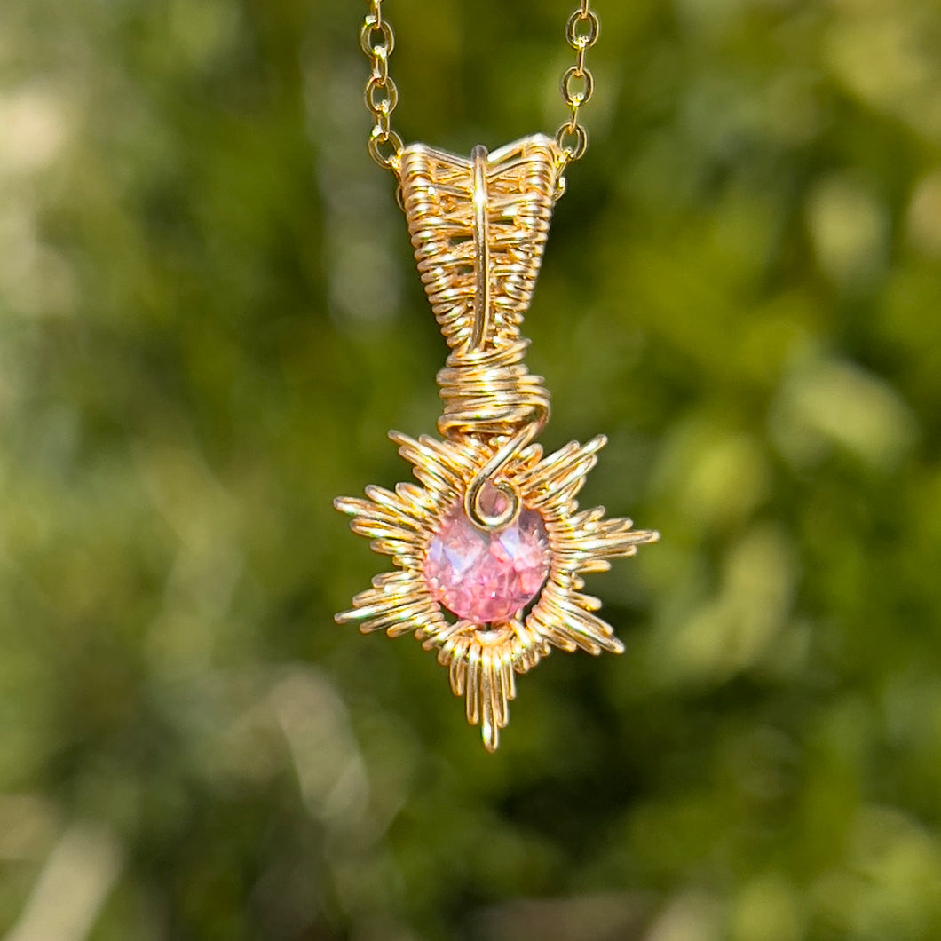 Pink Sapphire Sol Pendant ✵ Ready to Ship ✵