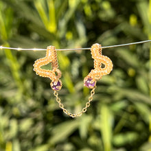 Load image into Gallery viewer, Vipera Pierceless Nose Cuff Chain Duo in Purple Amethyst 𓆙 Ready to Ship 𓆙
