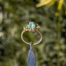 Load image into Gallery viewer, The Orna Trio Ring w/ Blue Apatite Center Stone ✵ sz. 7 Ready to Ship ✵
