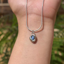 Load and play video in Gallery viewer, Blue Sapphire Pendant .925 Sterling Silver 𓆙 Ready to Ship  𓆙
