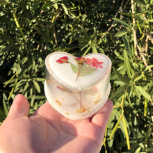 Load image into Gallery viewer, Heart in your Hands ♡ Red Rose &amp; Fern Leaf Jewelry Box ♡
