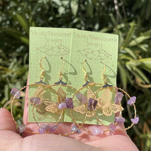 Load image into Gallery viewer, Gemstone Butterfly Hoops ♡
