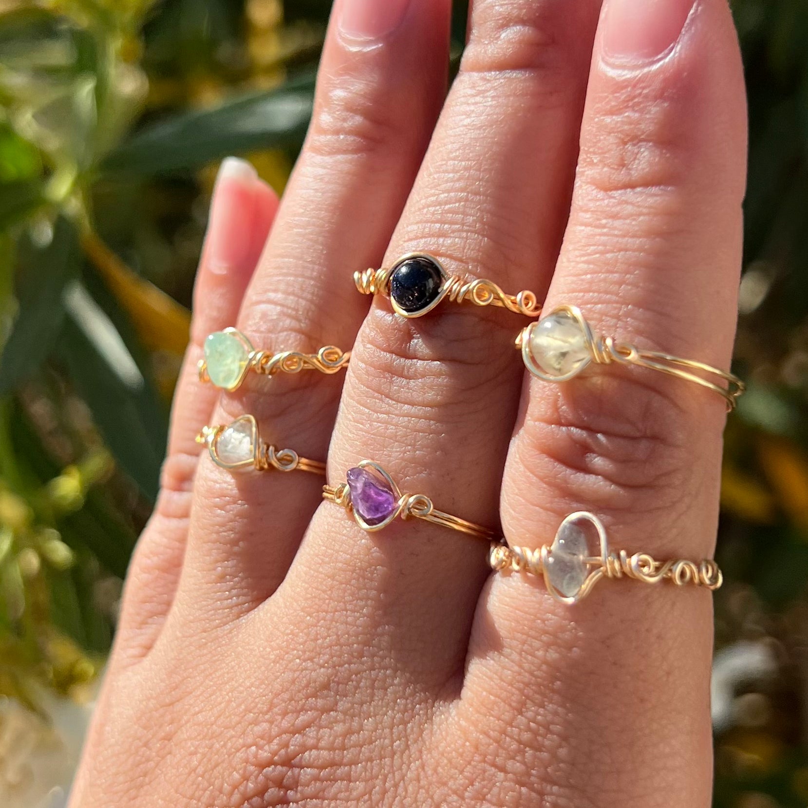 Gold Wire Wrapped Ring Gold Curls 10.5